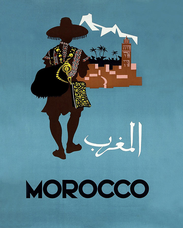 Vintage Painting - Morocco, vintage travel poster by Long Shot