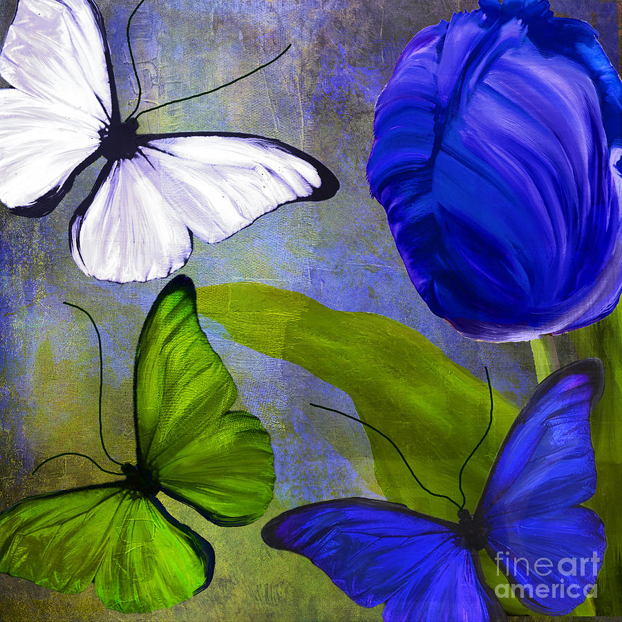 Parrot Tulips Painting - Morphos I by Mindy Sommers