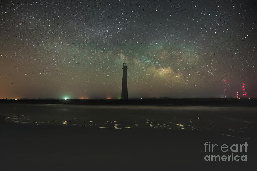 Morris Island Light House Milky Way Photograph by Robert Loe