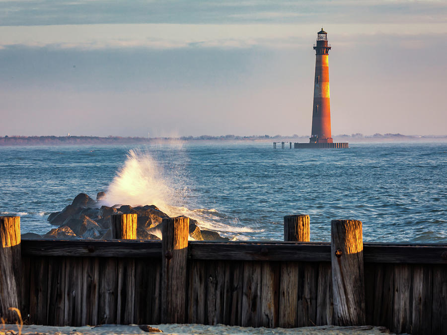 Morris Island Lighthouse Morning Light and Mist Photograph by Donnie Whitaker
