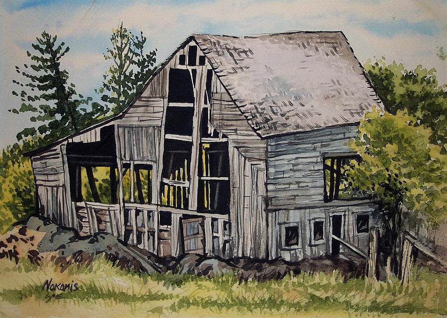 Morristown Barn NY Painting by Lynne Haines