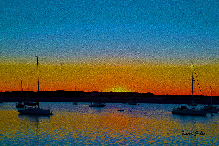 Morro Bay Abstract Sunset  Painting by Barbara Snyder