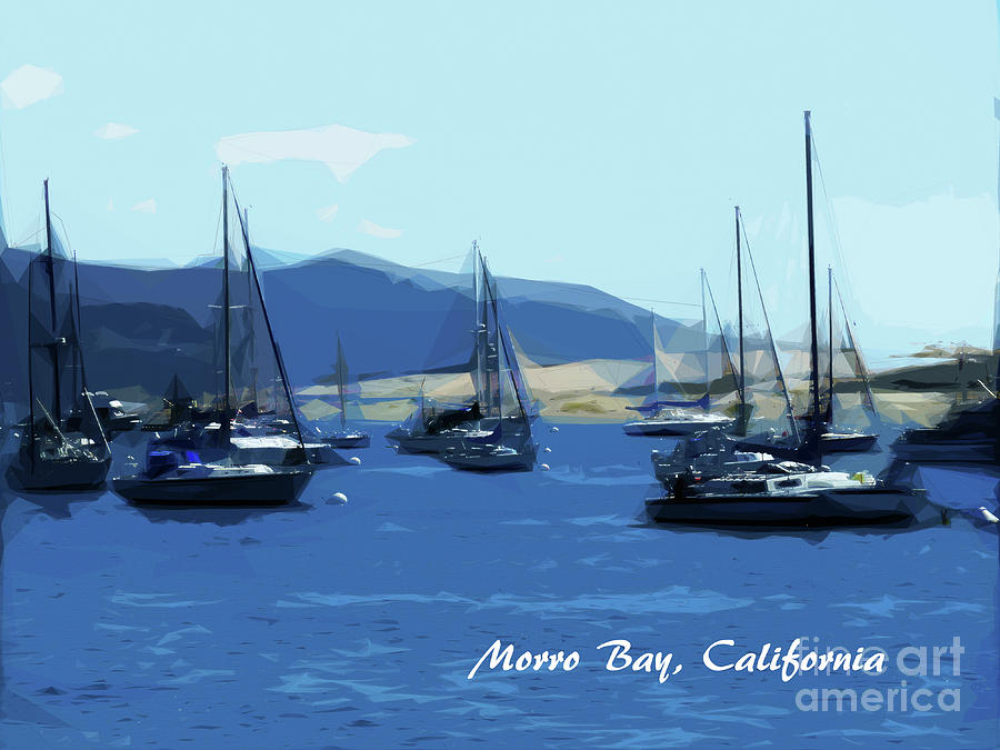Boat Digital Art - Morro Bay California by Two Hivelys