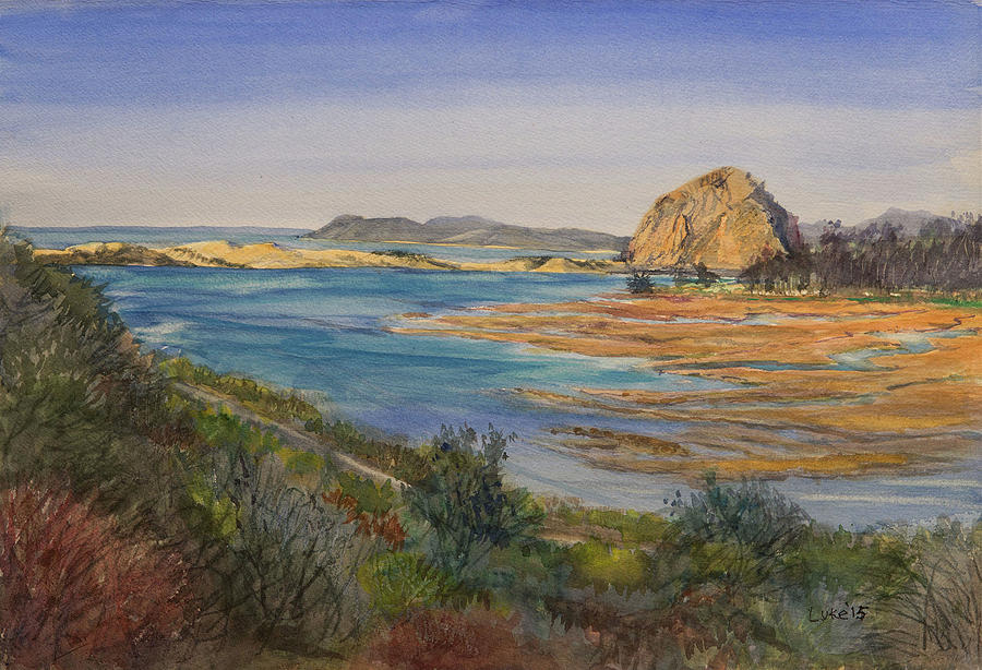 Morro Bay Estuary from Los Osos. Painting by Howard Luke Lucas Fine