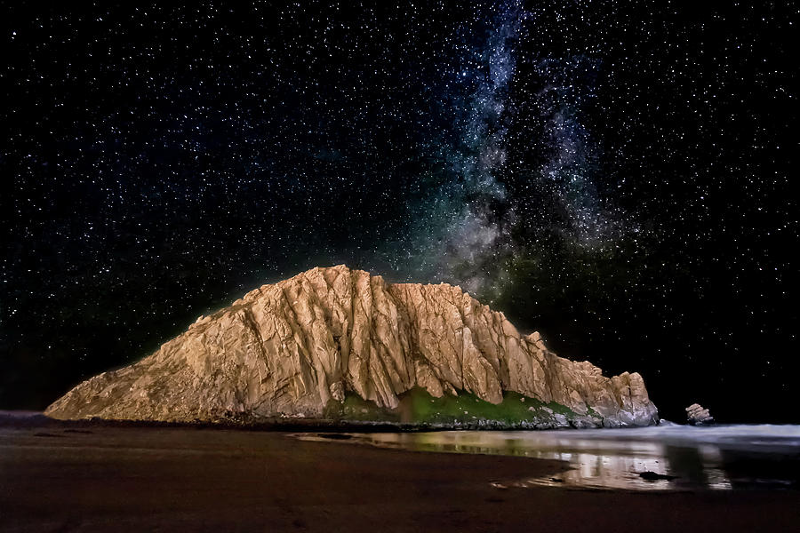 Morro Rock After Dark Photograph by Beth Sargent