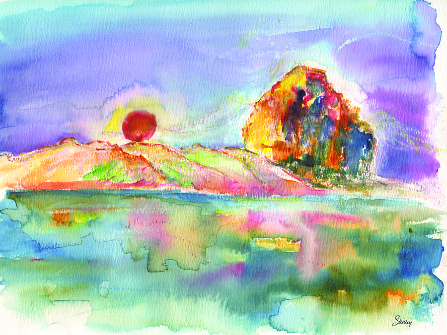 Morro Rock Painting by Shelley Myers