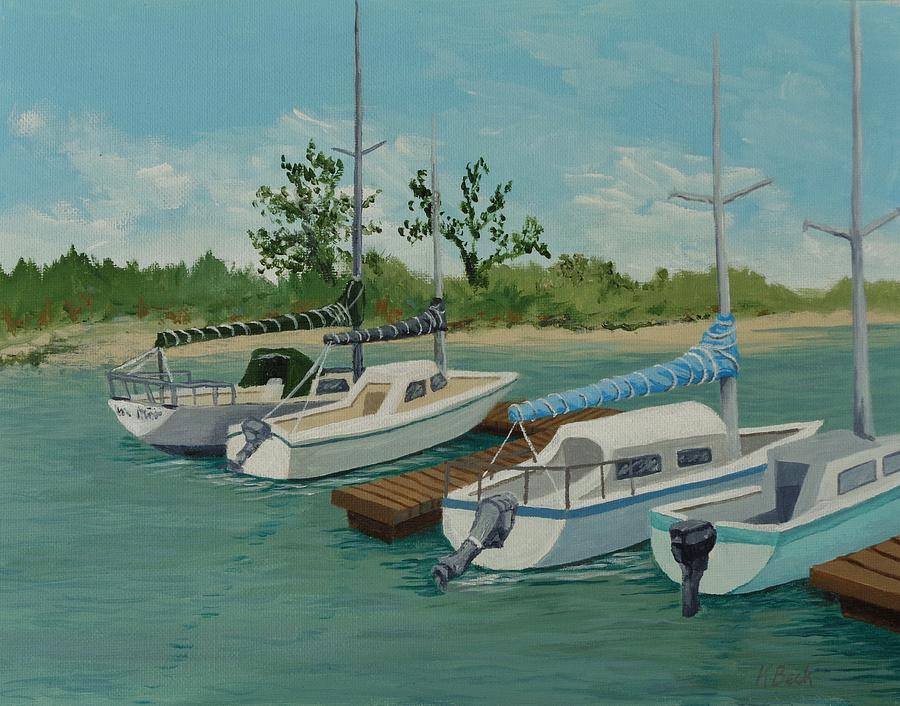 Boat Painting - Morro Bay State Park CA by Katherine Young-Beck