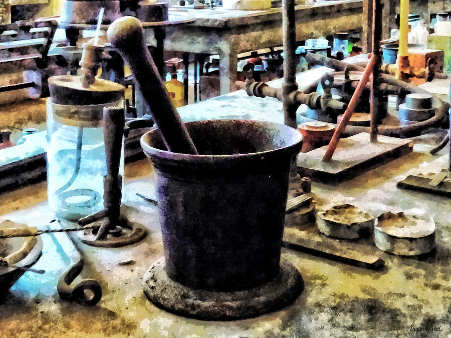 Mortar and Pestle in Chem Lab Photograph by Susan Savad