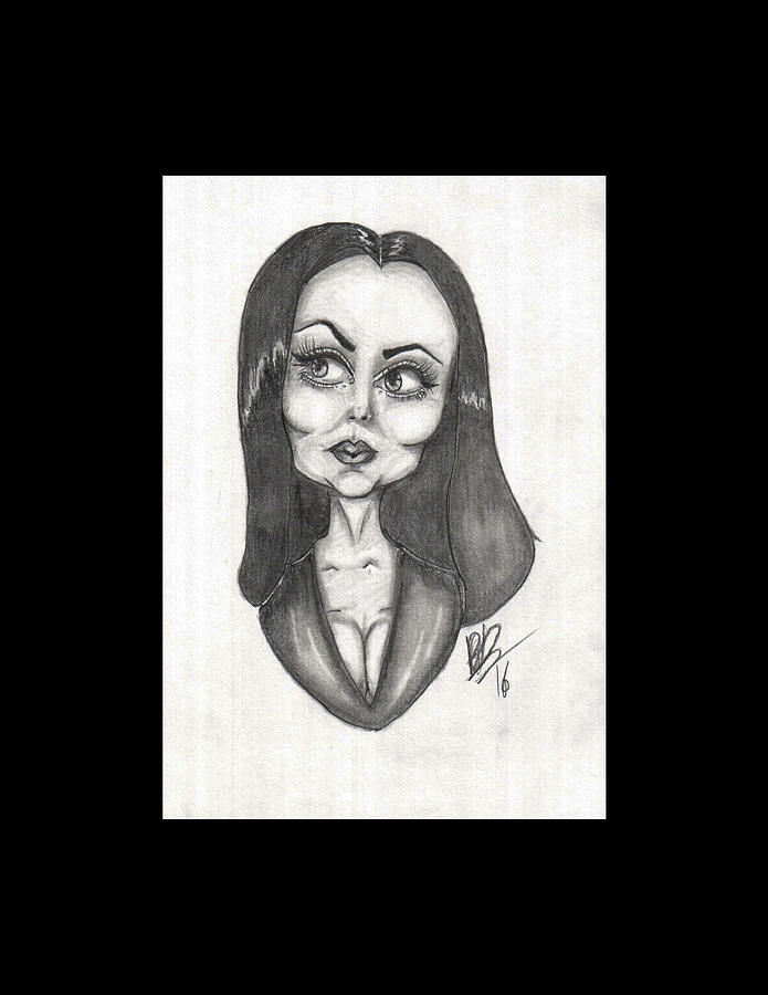 Addams Family Drawing - Morticia Addams by Rebecca Driggers.