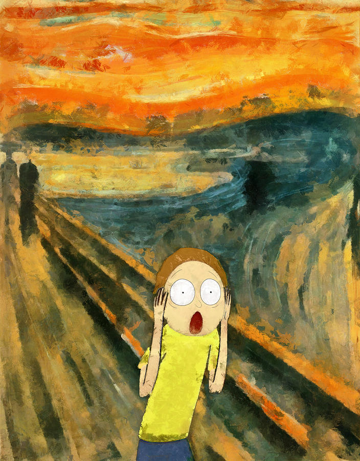 Morty Scream Painting by Rick And Morty