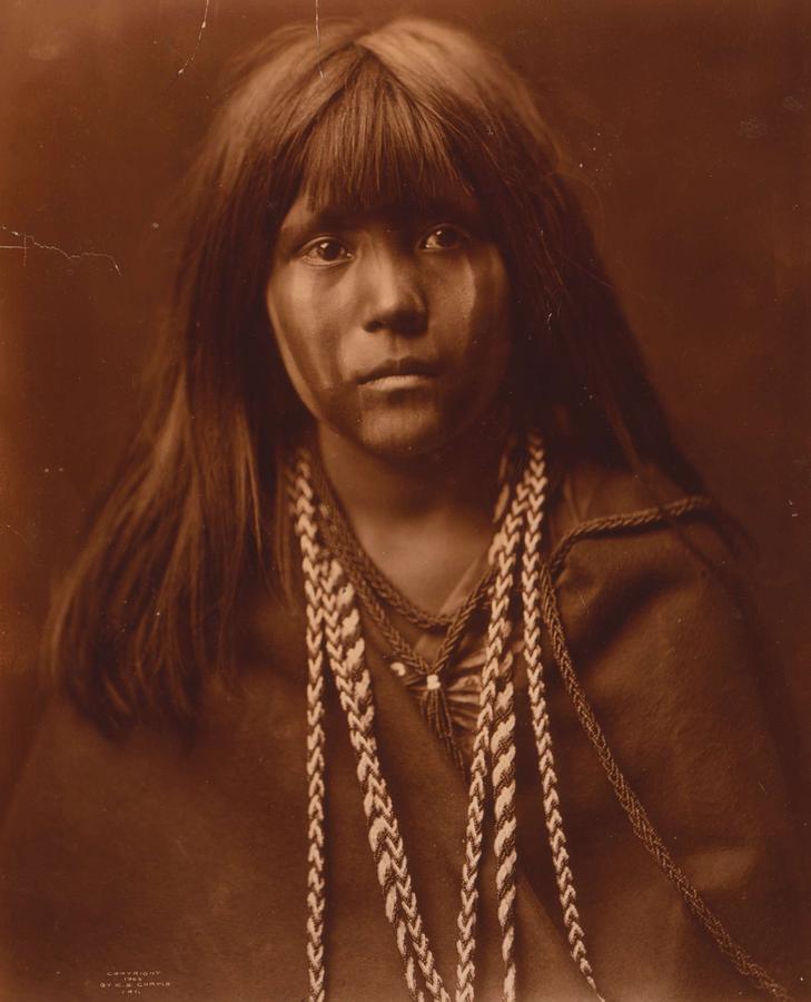 Mosa, Mohave girl, by Edward S. Curtis, 1903 3 Painting by Celestial Images