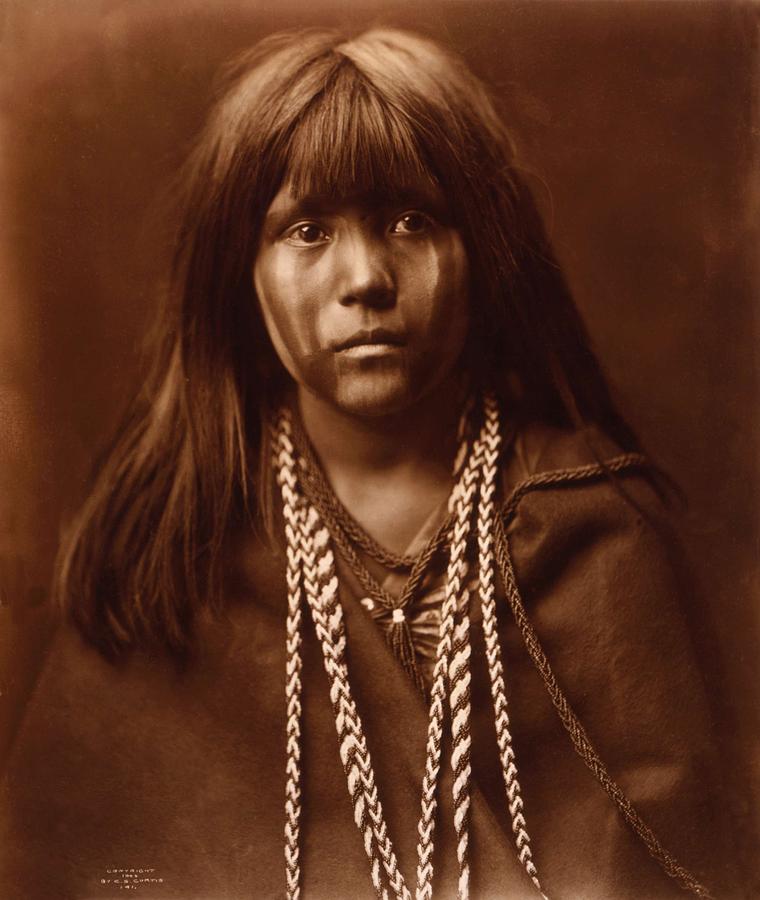 Mosa, Mohave girl, by Edward S. Curtis, 1903 Painting by Celestial Images