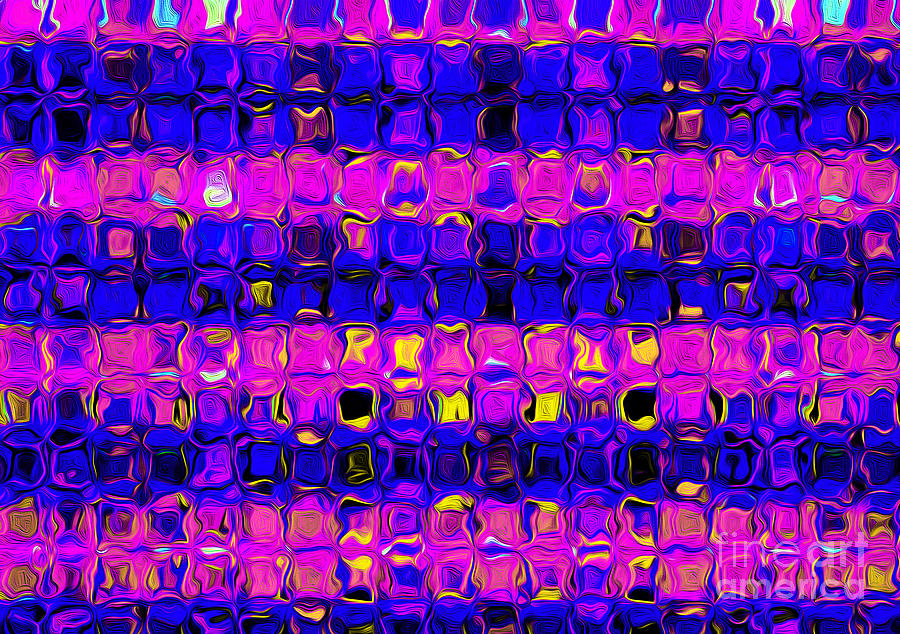 Mosaic Abstract - Blue Pink by Kaye Menner Photograph by Kaye Menner