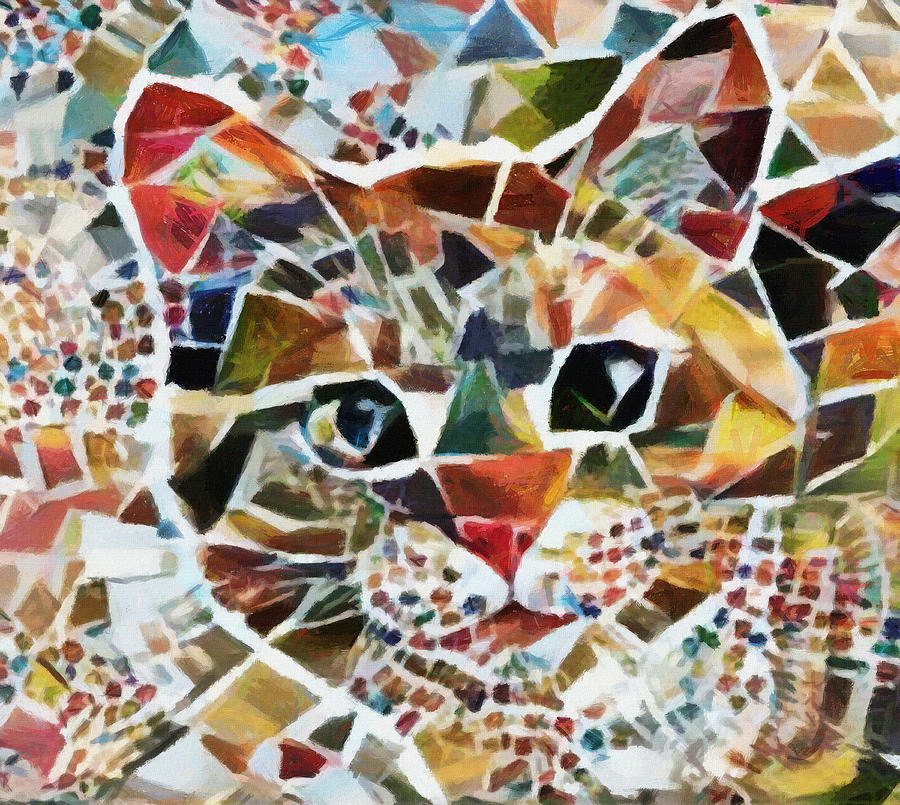 Mosaic Cat Digital Art by Tanya Gordeeva - Pixels