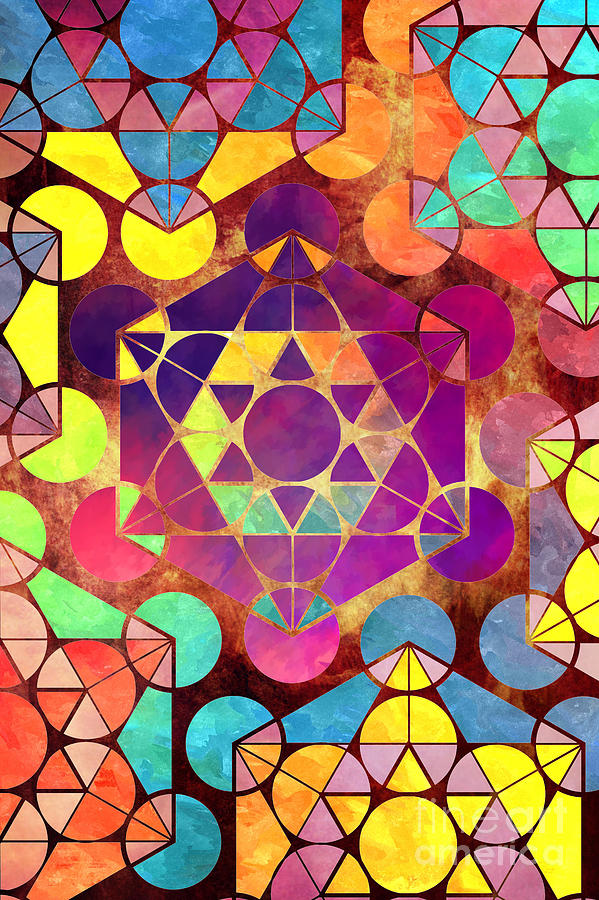 Mosaic Colored Geometric Art Digital Art
