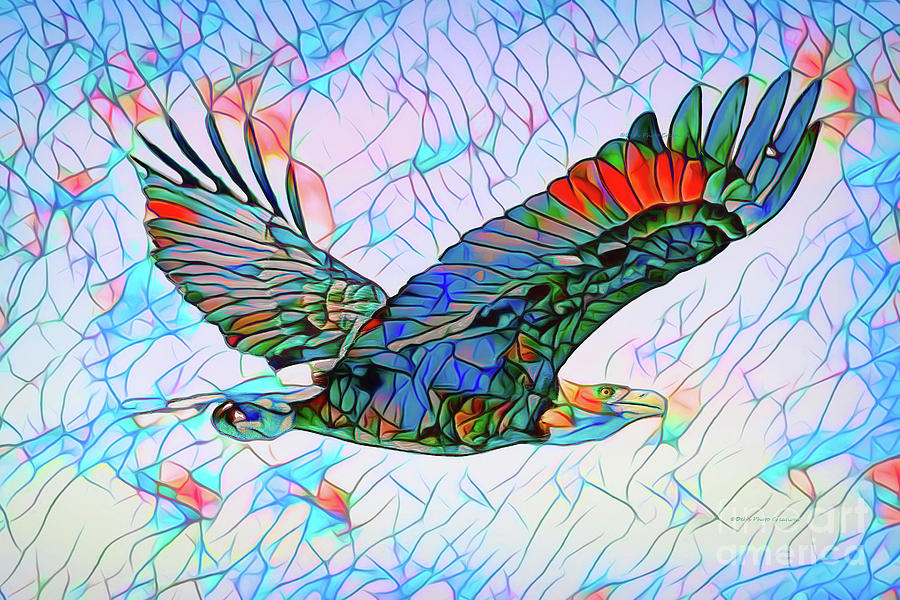 Mosaic Eagle Mixed Media by Deborah Benoit