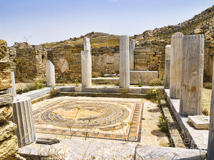 Mosaic Floored Temple on Delos Photograph by Brenda Kean