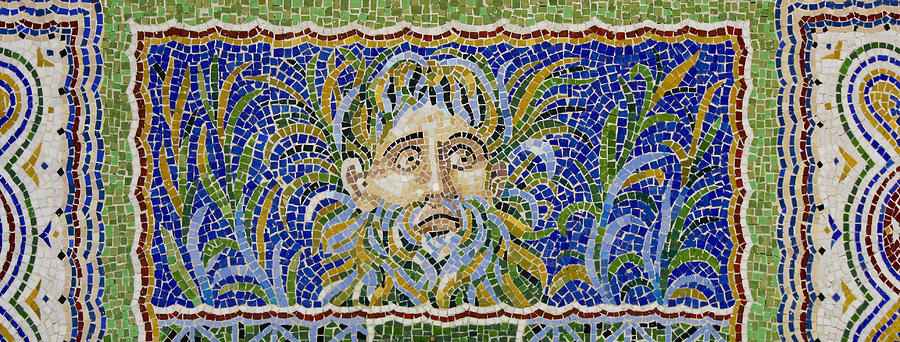 Mosaic Fountain Face View 2 Photograph by Teresa Mucha