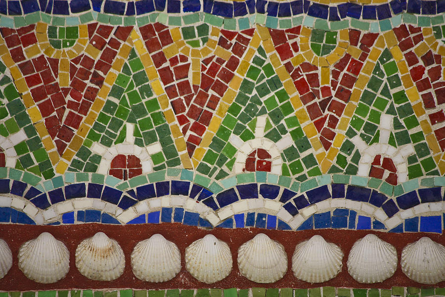 Mosaic Fountain Pattern Detail 4 Photograph by Teresa Mucha