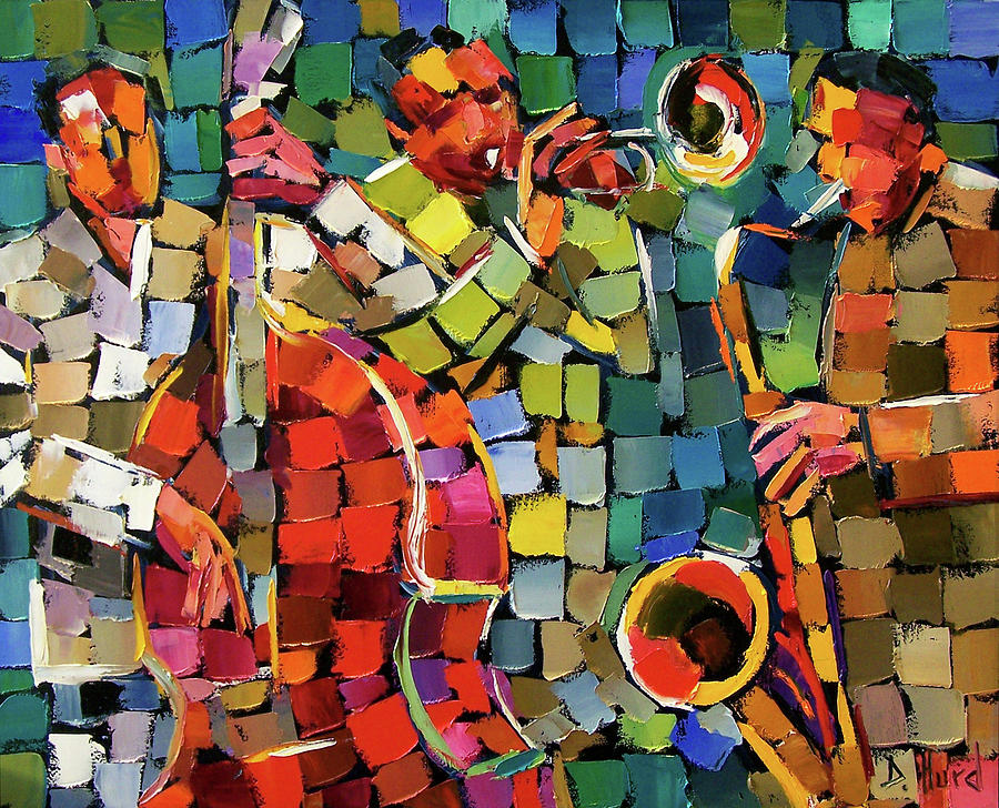 Jazz Painting - Mosaic Jazz by Debra Hurd