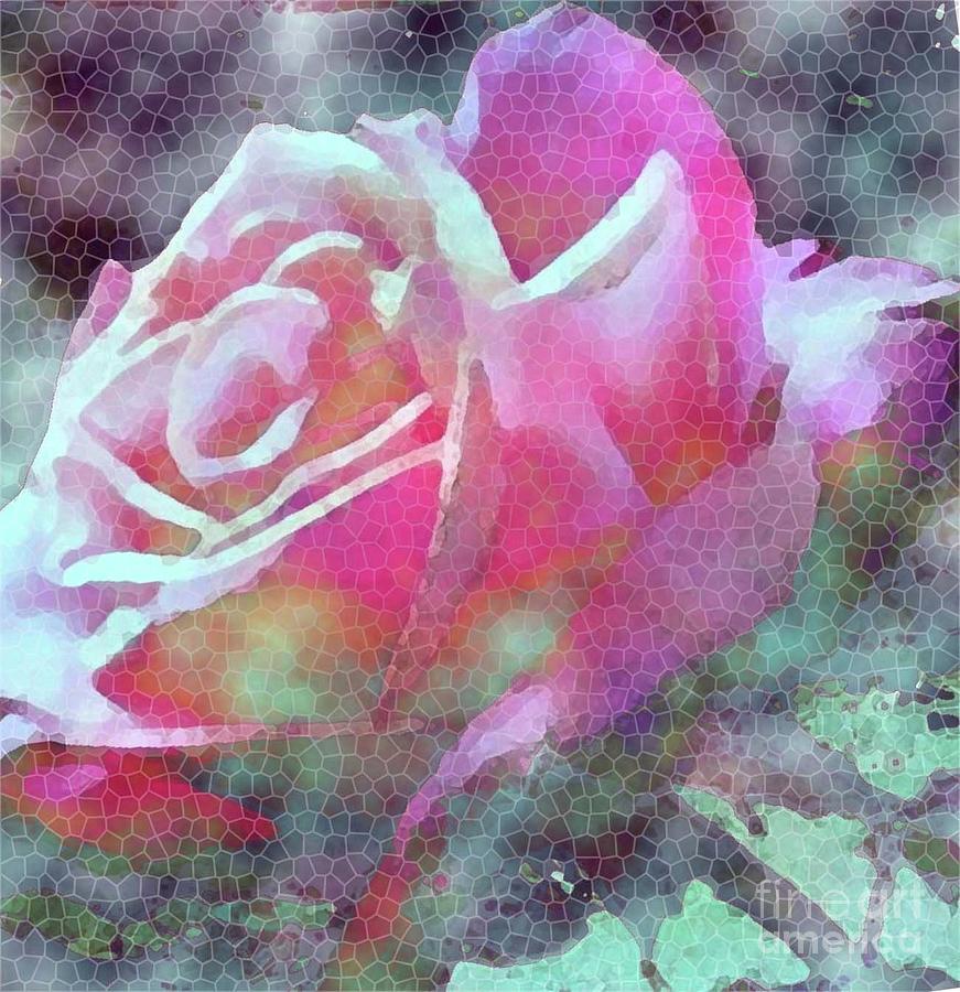 Mosaic Pink Rose Photograph by Hazel Holland