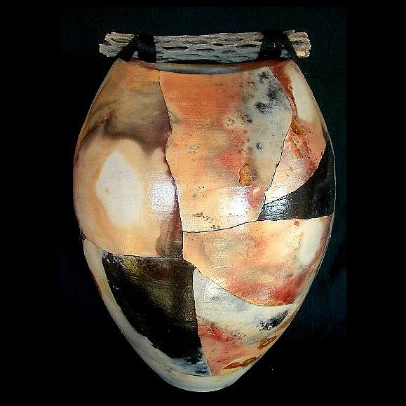 Pottery Ceramic Art - Mosaic Pitfire Large Cactus Top Vase by Rob Drexel