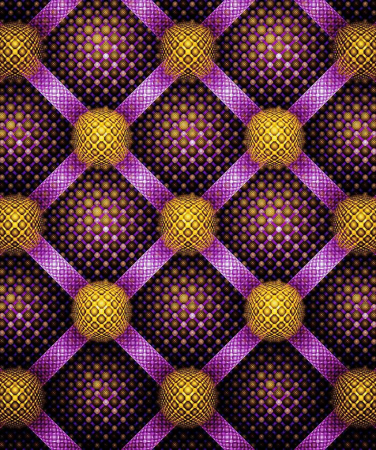 Pattern Mixed Media - Mosaic - Purple and Yellow by Anastasiya Malakhova