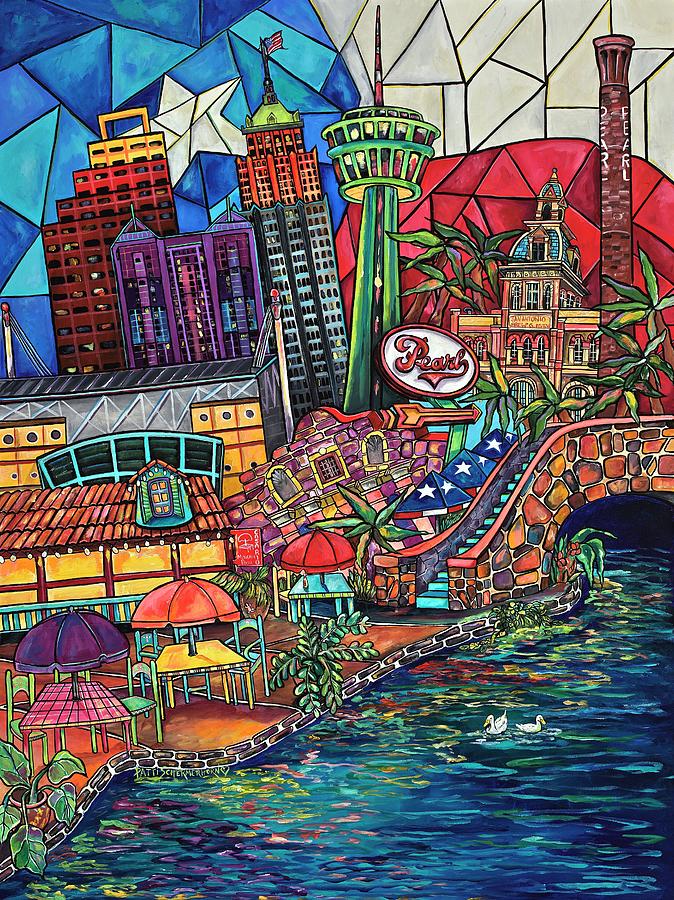 San Antonio Riverwalk Painting - Mosaic River by Patti Schermerhorn