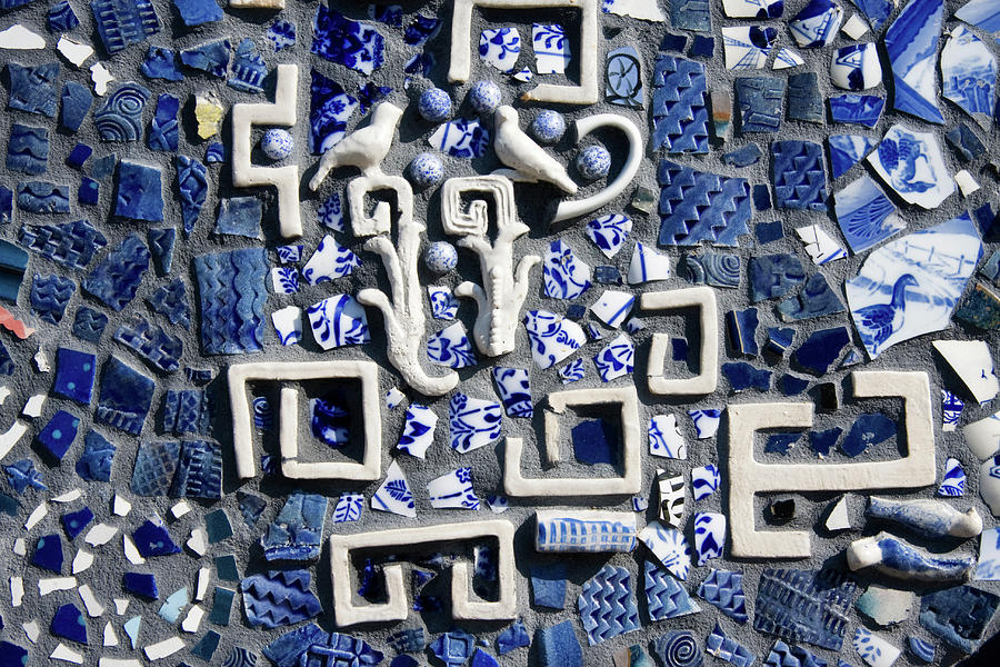 Mosaic Tiles in Blue and White Photograph by Jill Lang