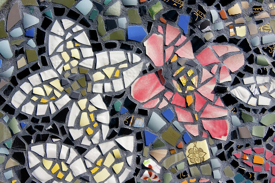 Mosaic Tiles in Flower Shapes Photograph by Jill Lang
