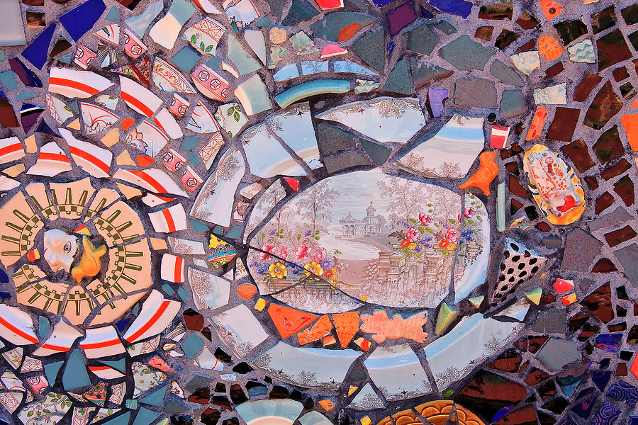 Mosaic Tiles in Orange Tones Photograph by Jill Lang