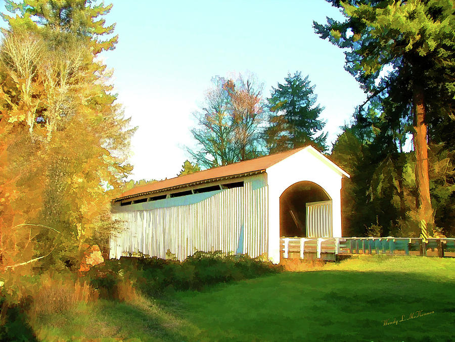 Mosby Creek Covered Bridge Photograph by Wendy McKennon