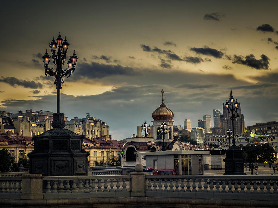 Moscow by night. Photograph by Usha Peddamatham