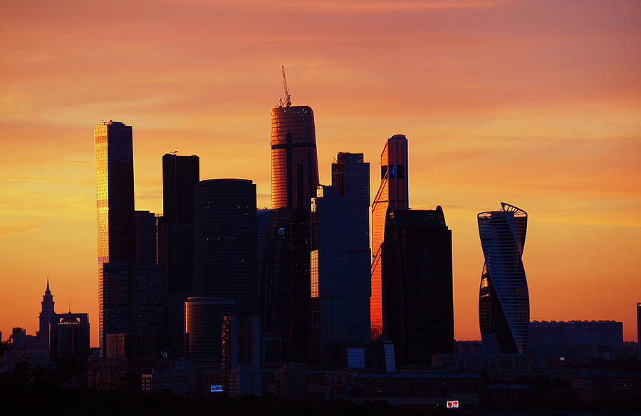 Moscow City in Sunset Photograph by Jenny Rainbow
