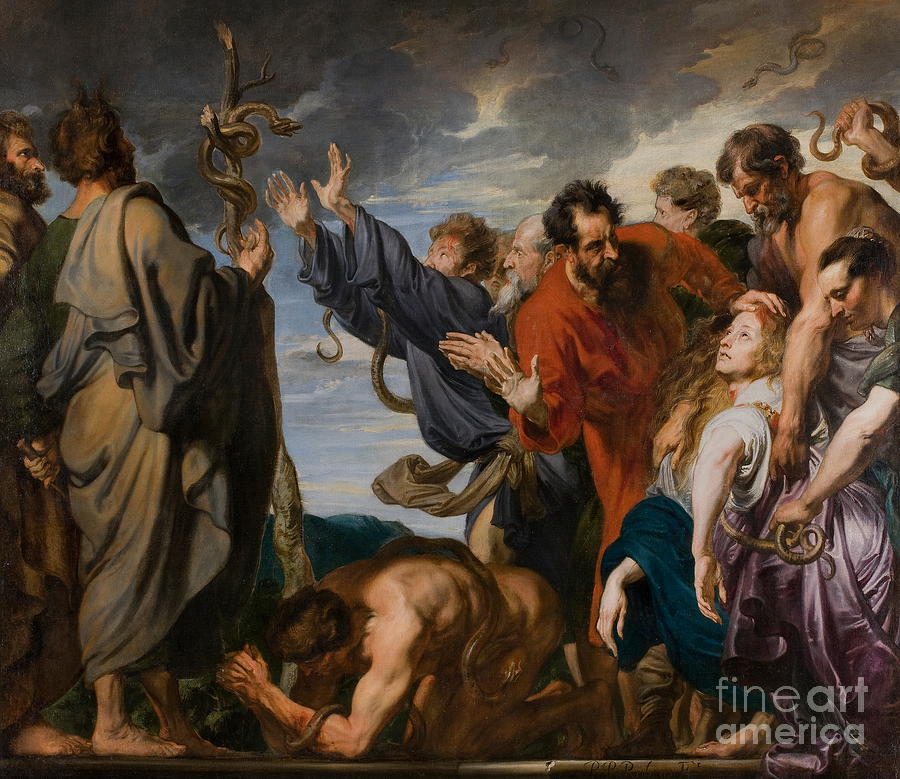 Moses and the Brazen Serpent Painting by Anthony Van Dyck