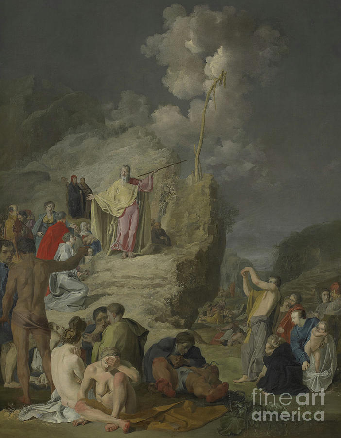 Moses Painting - Moses and the Brazen Serpent by Pieter Fransz de Grebber