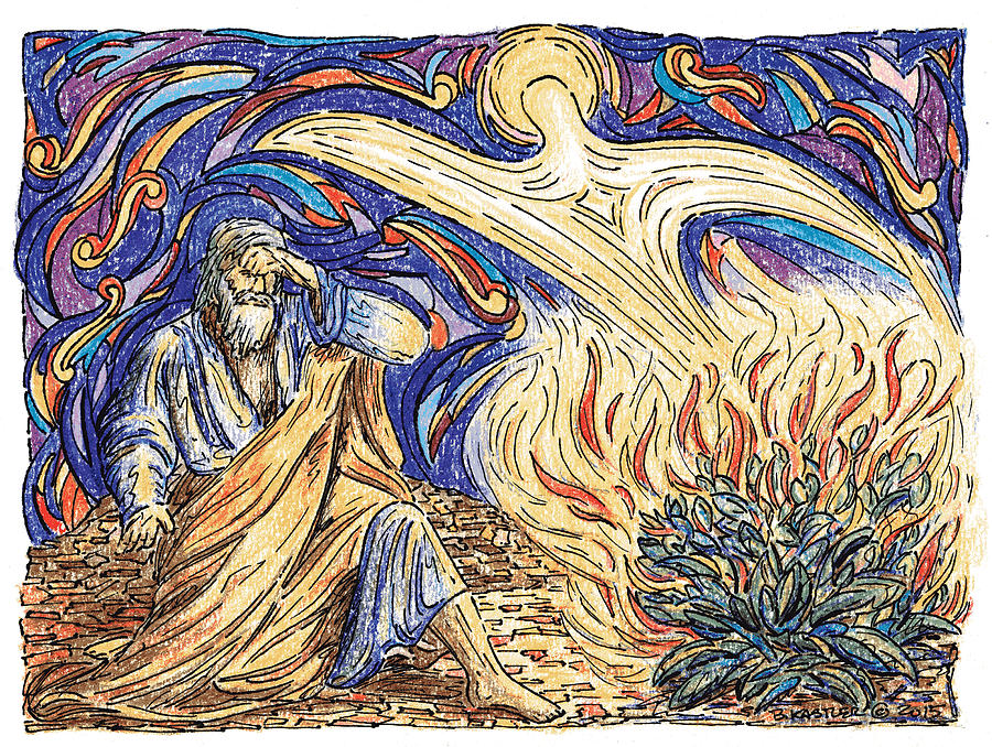 moses burning bush painting