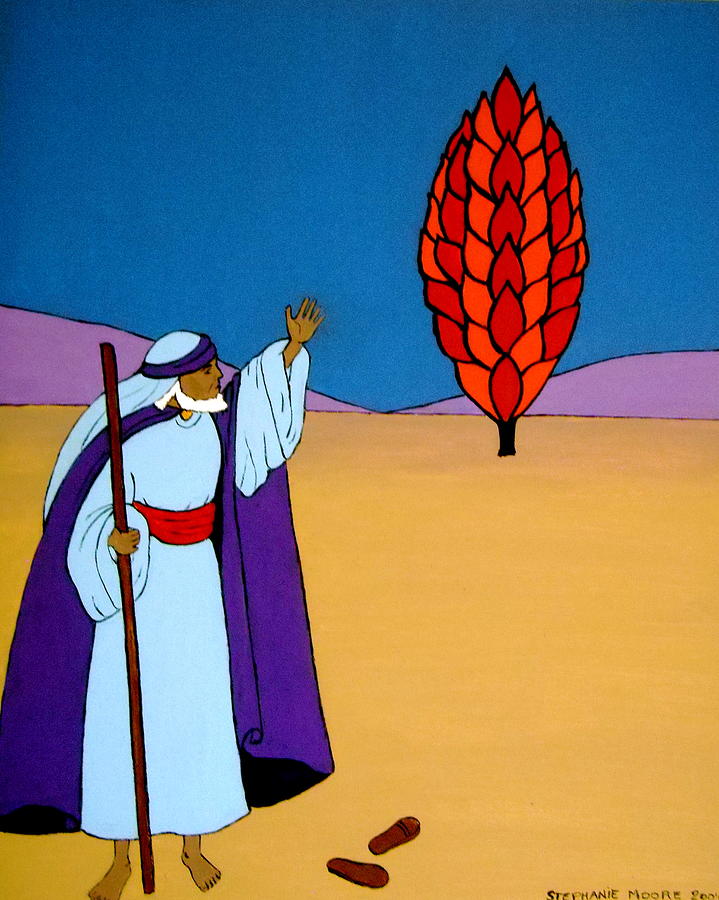 Moses and the Burning Bush Painting by Stephanie Moore