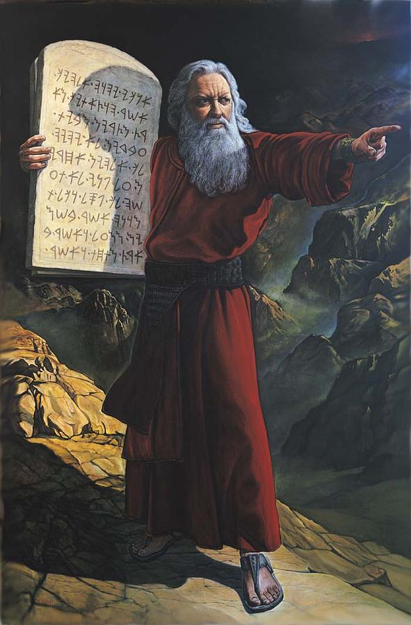 Moses and the ten commandments Painting by Giora Eshkol - Fine Art America