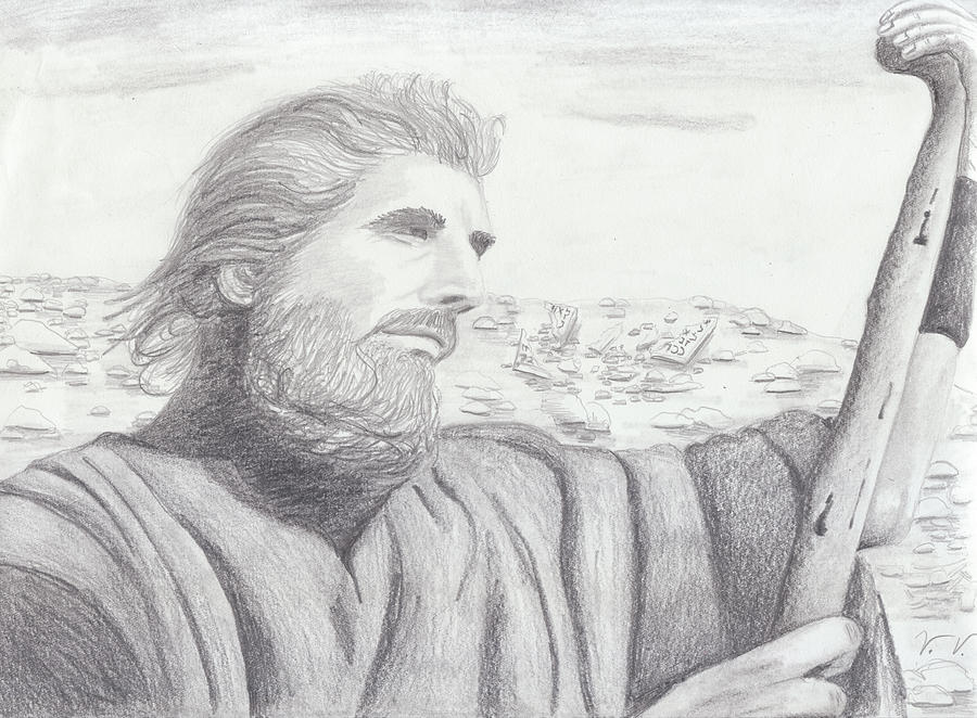 Moses Drawing by Martin Valeriano