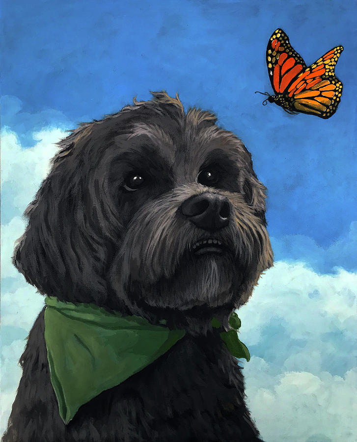Moses - pet portrait Painting by Linda Apple