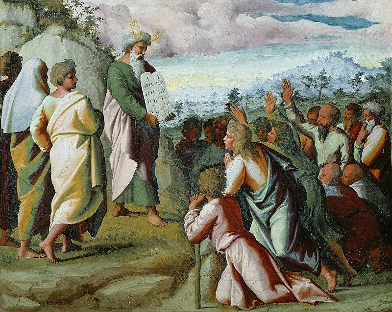 Moses Presents the Tablets of the Law to the people Raffaello Sanzio da ...