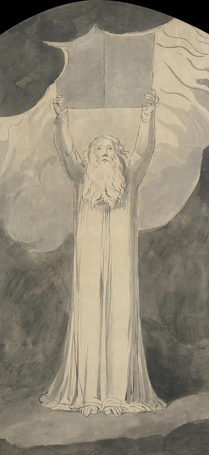 Moses Receiving the Law  Painting by William Blake