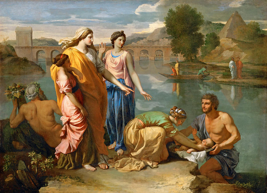Moses Saved from the Water Painting by Nicolas Poussin