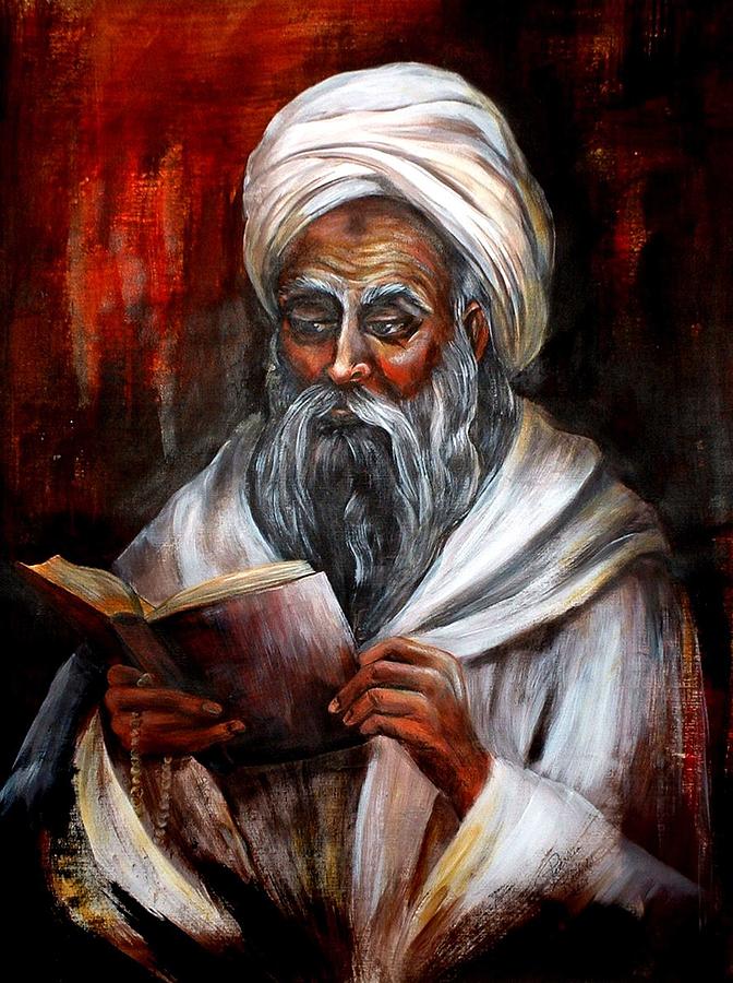 Moslem Man with Koran Painting by Patricia Rachidi