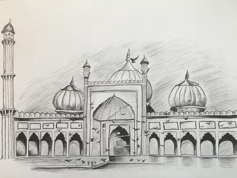 Mosque Drawing by Anandshiva Eranty - Fine Art America