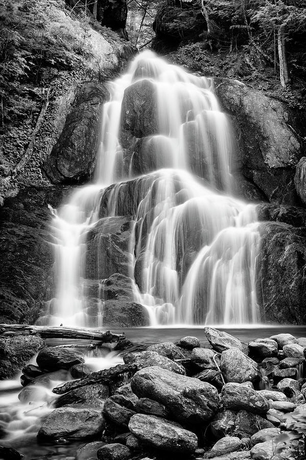 Moss Glen Falls - bw Photograph by Stephen Stookey