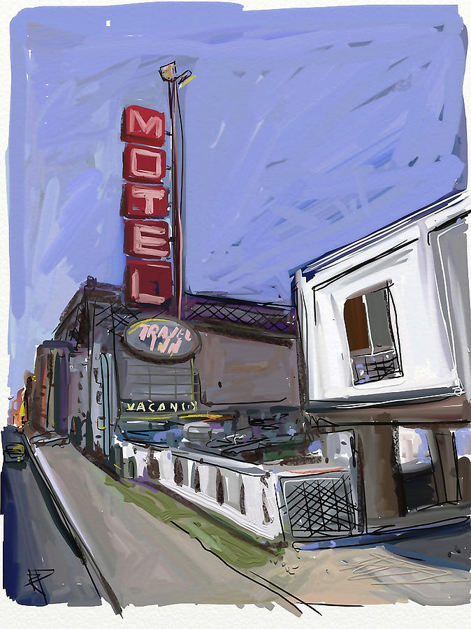 Las Vegas Digital Art - Motel by Russell Pierce