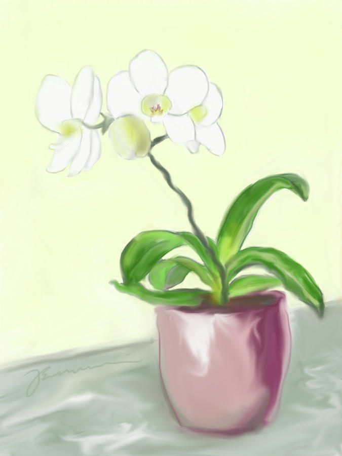 Moth Orchid Painting by Jean Pacheco Ravinski