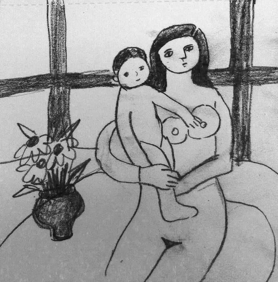 Mother and baby 117 Drawing by Hae Kim